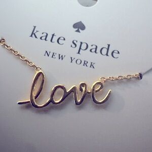 NWT Kate Spade Say Yes Love Pendant, Gold